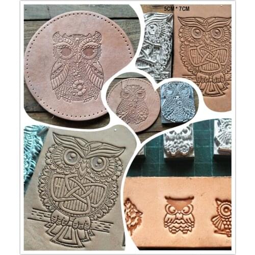 Owl pattern Hand-work unique design leather working tools carving punches stamp craft leather with leather carving tools