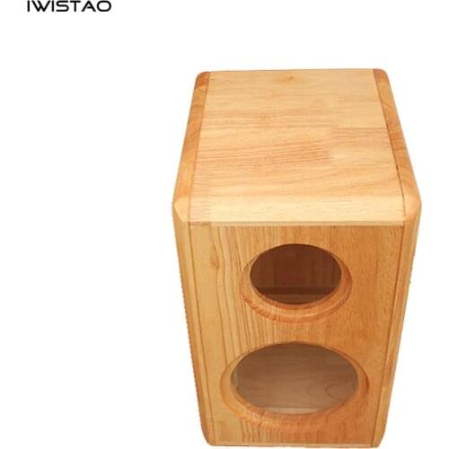 IWISTAO HIFI 2 Way 5 Inch Bookshelf Solid Wood Empty Speaker Cabinet 1 Pair 11.5L Inverted Italy Style for Tube Amplifier