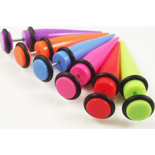 Classic Punk Unisex Fake Ear Plugs Acrylic Taper Gauges Expander Stretcher Piercing Earring Jewelry Tragus Piercing