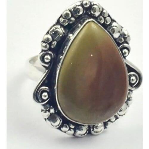 Mookaite Jaspers Ring Silver Overlay over Copper , Size: 9 , R4473