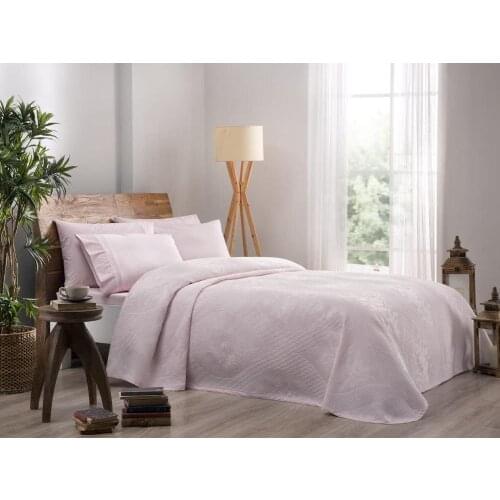 Bedding Set + Pique TAC Jacquard Rosabella Pink-Pique:230x250 cm-1 pc. Sheet on an elastic band:160x200 cm-1 pc.Pillowcase: 50x