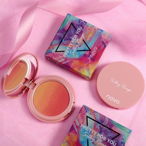Net Red Makeup Sweet Pink Tender Gradient Blush Nude Makeup Naturally Two-Tone Blush Disc Rouge Beauty Soft fog is breathable