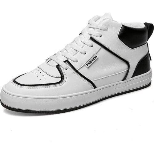 New Fashion Men Sneakers High Top Small White Shoes Trend Korean All-match Lace Up Breathable Simplicity Sneakers Men