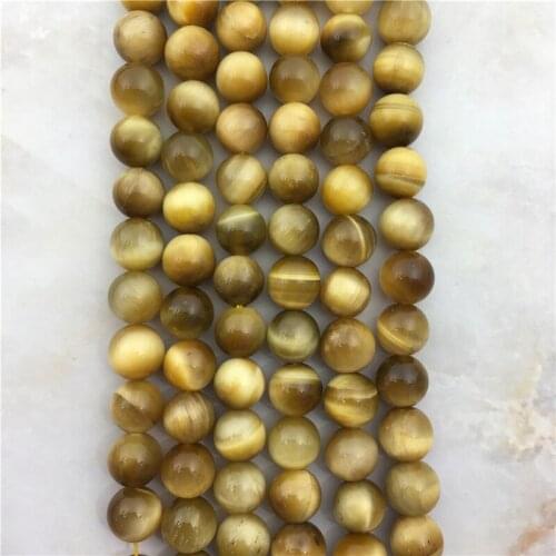 Wholesale Golden Tiger Eye Round Loose Stone Beads For Jewelry Making Diy Bracelet Necklace 6/8/10 mm Strand 15