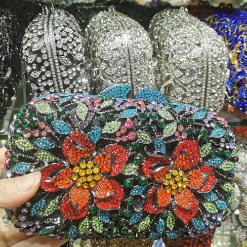 Best Gift Multicolored Crystal Diamond Evening Bag Shopping Tote Free Shipping Party Prom Ladies Clutches Purses Female Handbags