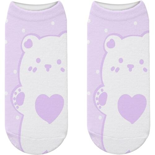 New Cute Bear Ankle Socks Fashion Cartoon Animal Cotton Short Socks Happy Korea Harajuku Kawaii Sock For Gifts