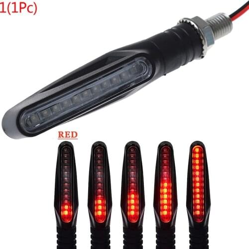 Motorcycle Turn Signals LED Light E24 Flowing Water Blinker Flashing Indicator Bendable Tail Stop Signal Light