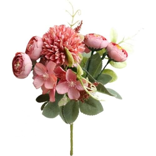 Easy to Maintain Decorative Floral Arrangement Artificial Flower Bouquet for Home