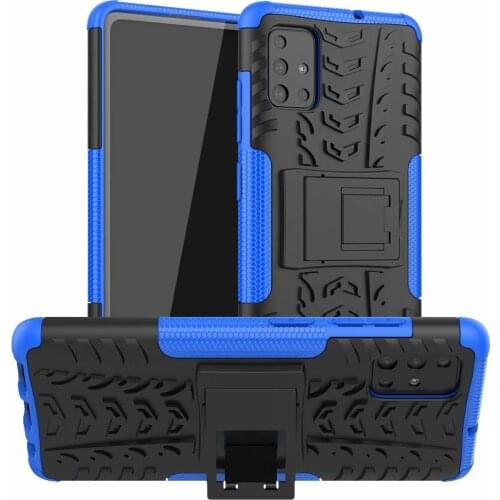 For Samsung Galaxy A51 Phone Case for Samsung A51 A 51 Armor Stand Holder Rugged Silicone Shockproof Bumper Case Cover