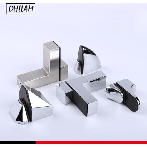 Adjustable Wood/Glass Shelf Bracket Panel Clamp Solid Metal Wall Mount 2 Pcs One Pair Brushed Nickel Screen Clip Holder