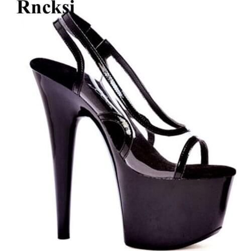 Rncksi Sexy Pole Dance Summer Women New High Platform Open Toe Shoes 17cm High-Heeled Shoes Slippers