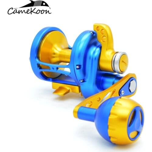 CAMEKOON Conventional Saltwater Lever Drag Reel Full Metal 35KG Max Drag Powerful Trolling Fishing Reel Deep Sea Boat Fishing
