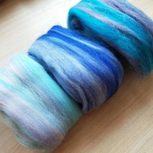 Wool felt wool mixed color 20g/3pcs/lot wool roving Fiber