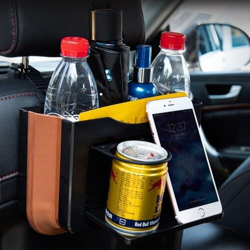 Folding Car Trash Can Seat Back Hanging Storage Box Creative Multi-function Car Organizer Bucket Automotive Interior Supplies