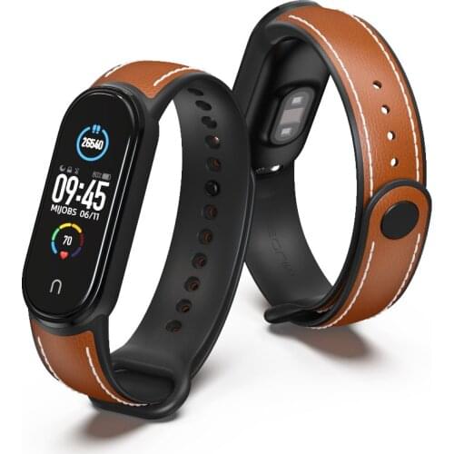 For Mi Band 5 Strap Leather Replacement Bracelet On Mi Band 5 Wristband Correa Miband 5 Xiomi Band5 Sport Color Tpu Breathable