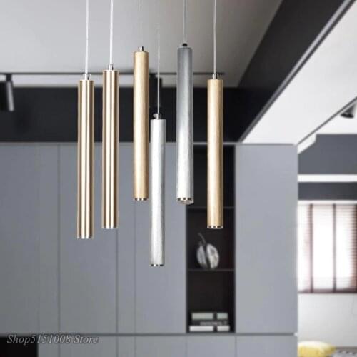 Modern Led Pendant Lamp Art Decor Aluminum Long Tube Pendant Light Dining Room Bar Kitchen Hanging Lamp Home Lighting Fixtures