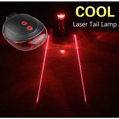 LED Laser Safety Warning Bicycle Lights Waterproof Bicycle Cycling Lights Taillights Bicycle Accessories (Attached Packing)