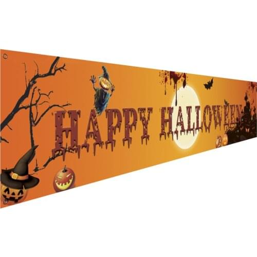 Bedroom Home Decoration Anniversary Banner Flag Halloween Polyester Funny Orange Party Supplies Celebrate Wall Hanging Pendant