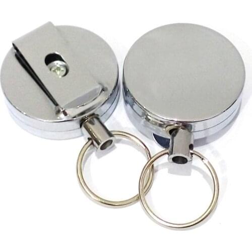 60cm Outdoor Tool Resilience Tactical Retractable Wire Rope Anti-lost Keychain Fishing Zinger Retracting Ring Holder Finder