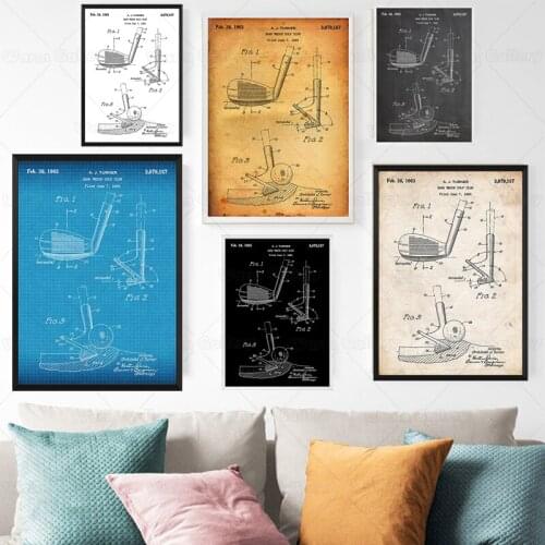 Vintage Golf Sand Wedge 1963 Patent Blaupause Poster Leinwand Malerei Druck Wand Décor Living Home Kunst