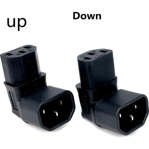 High Quality IEC 320 C14 Male to C13 Female 10A Power Adapter for LCD LED wall Mount TV IEC320-C14 to C13 2500W Down UP 90 Angle