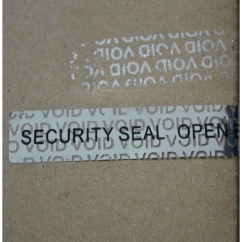 SECURITY SEAL OPEN BOX only for one time use Silver color 10mmx50mm Holographic sticker for Packaging leave VOID after removed