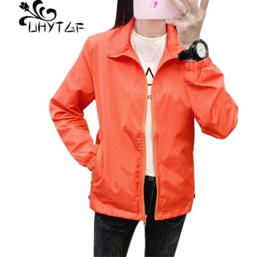 UHYTGF female jacket new fashion Lovers spring autumn coat women Korean loose plus size tops outerwear casual sports jacket 1572