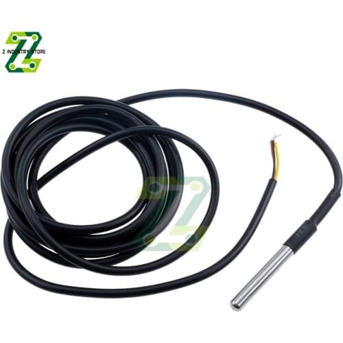 1PCS DS18B20 Stainless Steel Package Waterproof 1 2 2.5 3 Meter Temperature Probe Temperature Sensor Probe