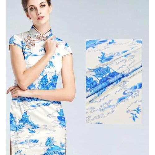 135cm silk stretch satin fabric meter 19mm silk fabric digital inkjet shirt dress stretch spandex fabric wholesale silk cloth