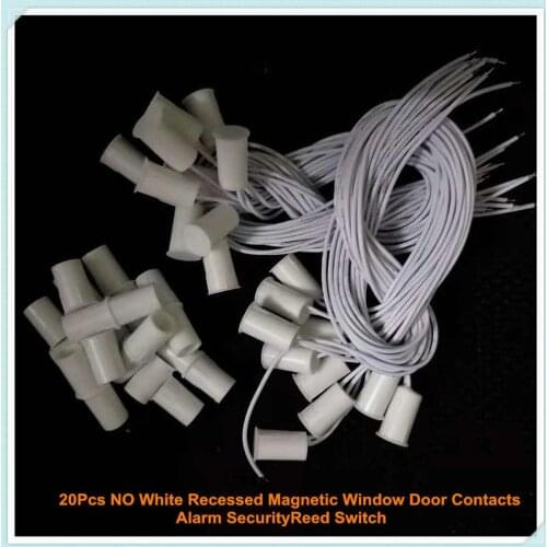 20Pcs NO White Recessed Magnetic Window Door Contacts Alarm SecurityReed Switch