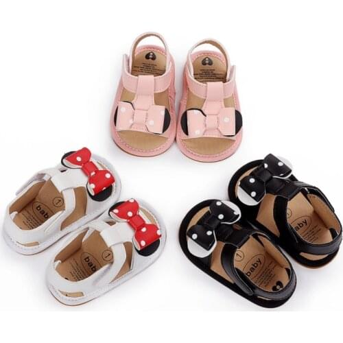 2021 Newborn Kid Baby Girl Boy PU Sandals Soft Sole Flat Shoes Infant Non-Slip First Walkers Cute Dot Baby Summer Sandals 0-18M