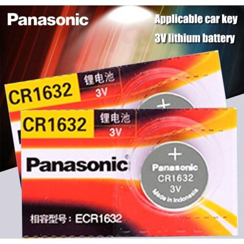 2PCA Panasonic cr1632 button cell coin battery 3v watch remote control car keys DL1632 ECR1632 GPCE1632 lithium battery