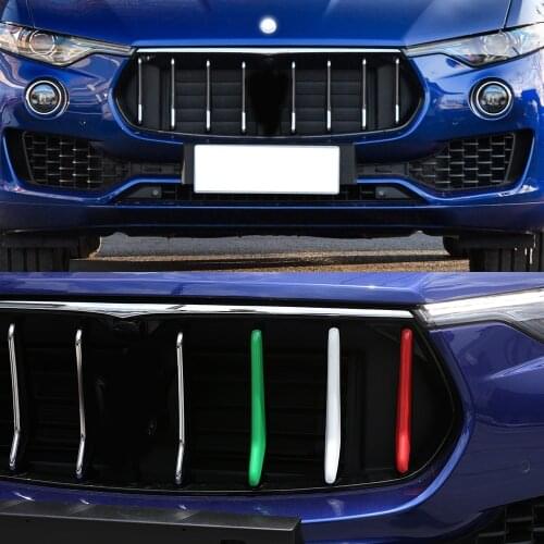 3 Pcs ABS Front Grill Decoration Strips Cover Trims For Maserati Levante 2016 Car Accessory