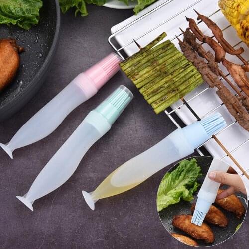 3Pcs Portable Silicone Oil Dispenser Brush Bottle BBQ Grill Kitchen Baking Tool Perfect oil bottle and brush is designed for BBQ