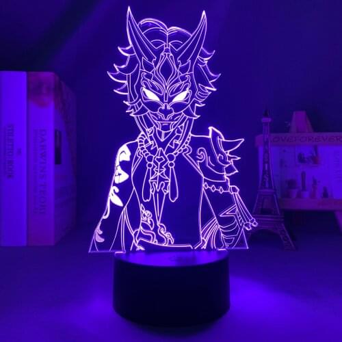 3d Led Night Light Lamp Genshin Impact Xiao Acrylic Led Lamp Game