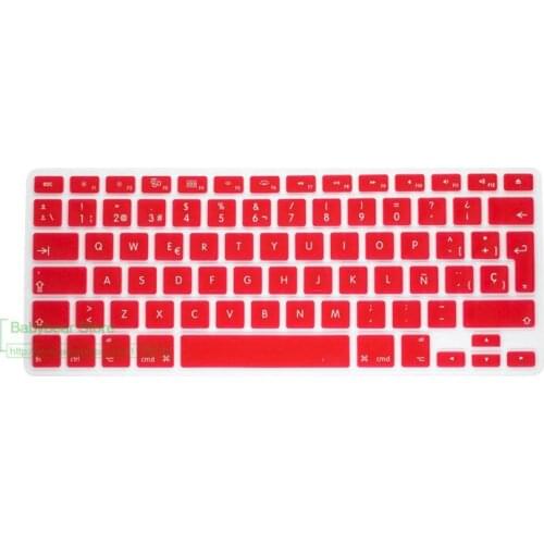 7pcs/lot Silicone Spanish Keyboard cover For Macbook Air Pro 13 15 17 Protector for Mac book keyboard Spanish Spain EU