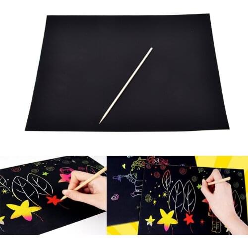 A4 Sheets Kids Painting Teaching Tools Set Scratch Paper Magic Art Painting Paper With Drawing Stick Baby Playing Toys