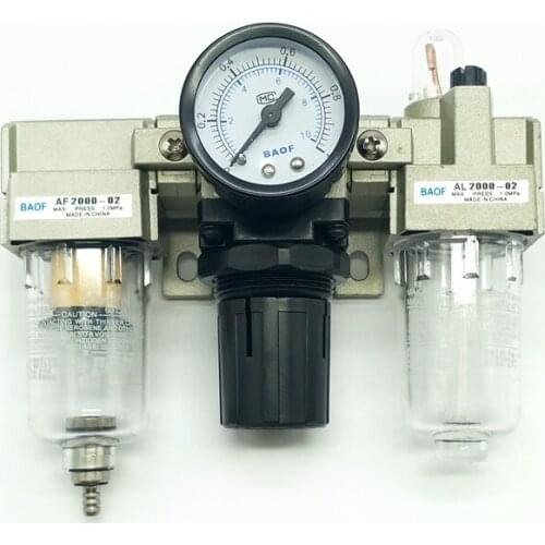 AC2000-02 1/4"Pressure Regulator Gauge Air Compressor Filter Oil Moisture Separator For Water Filters Dehumidifier