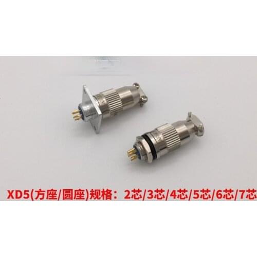 Aviation Plug Socket XD5-2 3 4 5 6 7-pin Threaded Lock Small Connector Opening 8MM