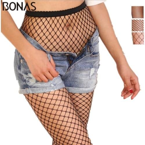 Женские черные чулки BONAS China At AliExpress