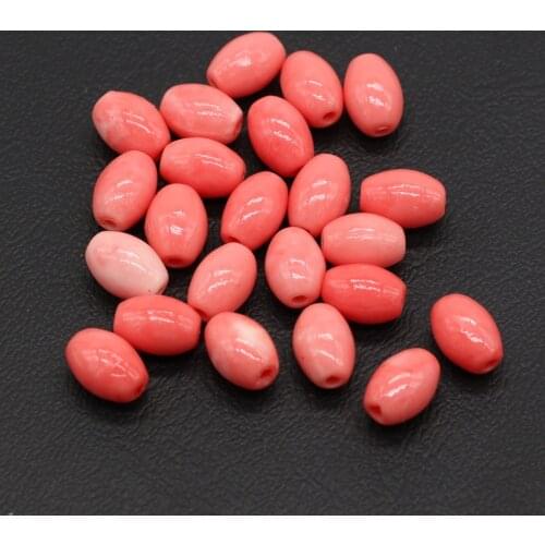 10pcs Punching Artificial Coral Beads Cylindrical Pink Coral Beads Spacer Stone Beads for Making Jewelry DIY Necklace Bracelet