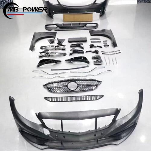 C class W205 car bodykit for w205 facelift body kits with front bumper rear bumper fender ducts and grille