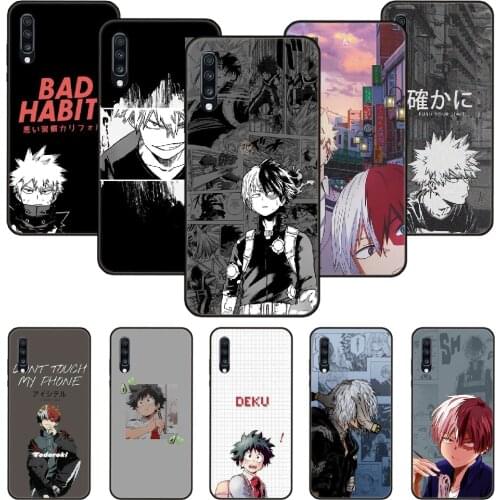 Phone Case For Samsung Galaxy A 50 51 71 70 7 5 10 20 30 40 41 21 S E Black Cover Funda Soft my hero Bakugou Todoroki Deku