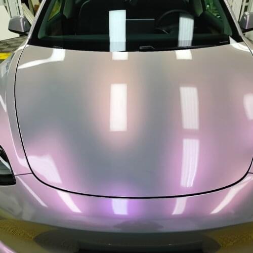 Two-tone White to Purple Vinyl Wrap Film With 3 Layer Gloss Car Wrap Covering Fame Will Size 1.52*18M/ Roll