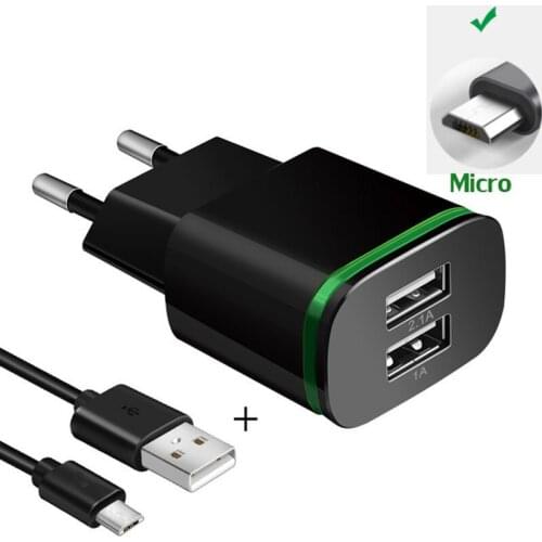 Micro USB European Adapter LED Light charger for Huawei p smart plus 2019 honor 10i 20i 7x 6x 5x 6a 8a nova 3i y9 2018 y3 cable