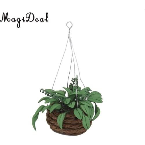 MagiDeal 1/12 Scale Clay Dollhouse Miniature Hanging Plant Room Livingroom Garden Acce for Classroom School Teaching Model Toy