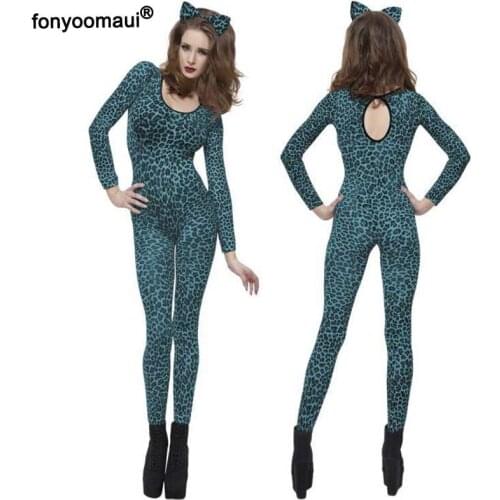 Carnival Halloween X-Mas Cos Sexy Tiger Leopard Animal Catsuit Onesie Costume Adult Women Kigurumi Porn Games Outfit For Lady