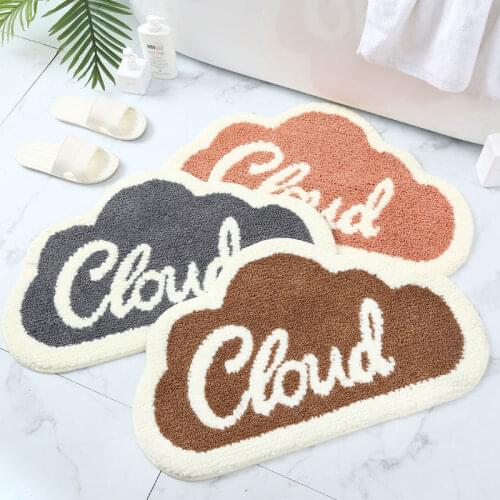 Cartoon Simple Cloud Shaped Door Mats Coral Velvet Carpet Funny Entrance Indoor Floor Mat Non-slip Doormat Rug