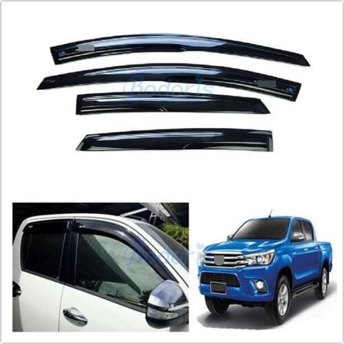 Window Exterior Visor Shade Sun Rain Guard Deflector Car Styling For Toyota Hilux Revo 2015-2018 Accessories
