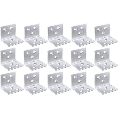 Stainless Steel 90 Degree Right-Angle Bracket, Shelf Bracket Partition Fixed Code, 6-Hole Corner Code